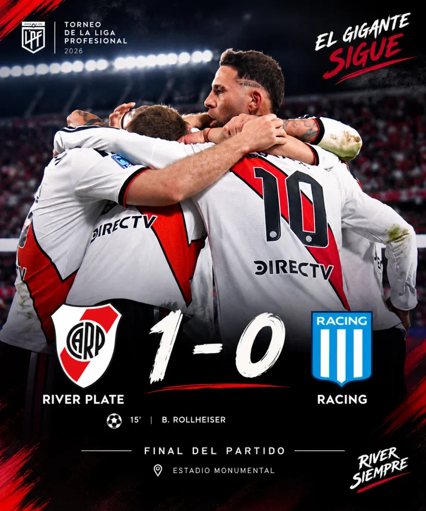 River Plate vence a Racing 1-0
